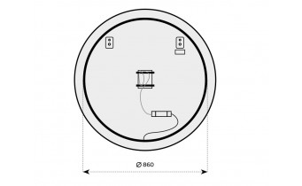 Кругле дзеркало з LED підсвіткою у ванну Elita Sharon Round 100 Black, 100x100x3 см (168123)