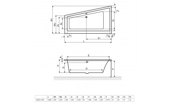 Ванна акрилова Excellent M-Sfera 160x95 см, Правостороння (WAEX.MSP16WH-BN)