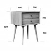 Тумба приліжкова WoodSoft Siena 2, вільха (TSieSh46v30g39V)