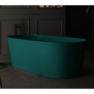 Вільностояча овальна ванна із штучного каменю Nic Design Bay 160x80x57 см, зелений Amazzonia глянець (014719077)