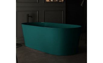 Вільностояча овальна ванна із штучного каменю Nic Design Bay 160x80x57 см, зелений Amazzonia глянець (014719077)