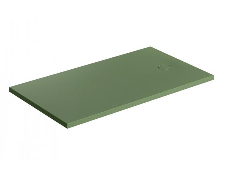Душовий піддон, камяний Omnires Aquarock M+ 80x140 см, антиковзкий, прямокутний, Оливковий-зелений матовий