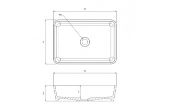 Умивальник на стільницю Omnires Parma M+ 50x35 см, білий глянцевий (PARMAUNBP)