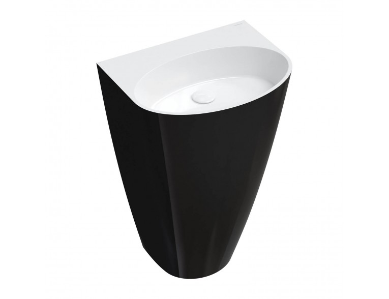 Окремостоячий умивальник Omnires Siena M+ 55x43 см, чорно-білий глянцевий (SIENAUWBOBCP)
