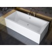 Ванна акрилова Besco Quadro 170x75, пряма + біла панель (екран) + ніжки (WAQ-170-PK-EKN)