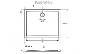 Душовий піддон Riho Zurich 242 1300х800, білий (DA76)