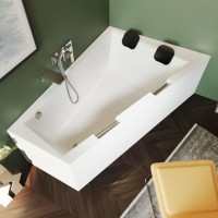 Акрилова ванна Riho Doppio Plug & Play 180x130 L, асиметрична + ніжки (BD45005)