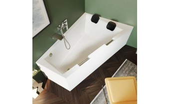 Акрилова ванна Riho Doppio Plug & Play 180x130 L, асиметрична + ніжки (BD45005)