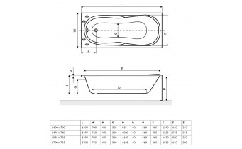 Ванна акрилова пряма Excellent Sekwana 140x70 см (WAEX.SEK14WH)