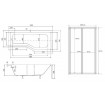 Акрилова ванна з душовою шторкою Besco Integra 150x75 R, асиметрична (WAI-150-PP2)