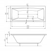 Акрилова ванна Roca Vita 180x80 см, пряма + ніжки (A24T074000)