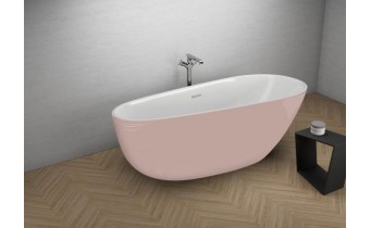 Окремостояча ванна овальна з акрилу Polimat SHILA 170x85 см, pink, рожева + ніжки (00434)