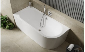 Пристінна кутова акрилова ванна Avita A-Line / Авіта А-Лайн 170x75x59.5 см, L (Лівостороння) біла глянцева, суцільнолита із заокругленим кутом, + Сифон з НАПОВНЕННЯМ ванни водою Пристінна кутова акрилова ванна Avita A-Line / Авіта А-Лайн 170x75x59.5 см, L (Лівостороння) біла глянцева, суцільнолита із заокругленим кутом, + Сифон з НАПОВНЕННЯМ ванни водою