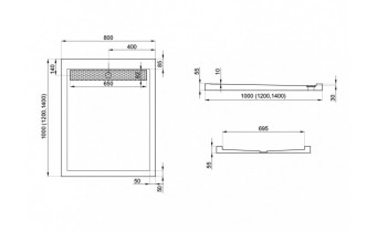 Душовий піддон Polimat West 100x80 (00136)