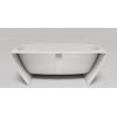 Окремостояча пристінна ванна з штучного каменю Water Stone Dea Wall / Діа Волл 163x82x59 см, Біла матова, суцільнолита, клапан клік-клак колір ванни