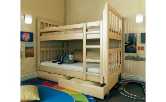 Двоярусне ліжко трансформер, дитяче, з дерева бук Kids DUO / Кідс ДУО 80х200 см, розкладається на 2 окремі