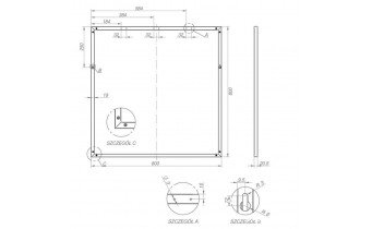 Квадратне дзеркало у ванну Elita Rama 80/80 Black 19 мм, 80x80x2 см (167582)