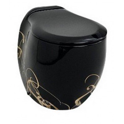 Підлоговий унітаз ArtCeram Blend, gold lettering on black (BLV0020306) Підлоговий унітаз ArtCeram Blend, gold lettering on black (BLV0020306)