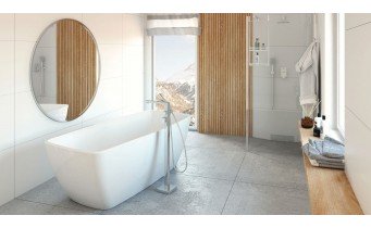 Окремостояча прямокутна ванна з акрилу Deante Anemon 170x78x58 см, білий глянцевий + сифон (ванна посеред кімнати)