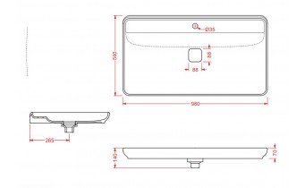 Умивальник на стільницю ArtCeram Oneshot naked system, white (NAL0010100)