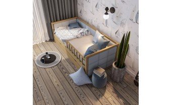 Дитяче ліжко WoodSoft Nevis з ящиками 80x190, вільха (NevisJ80190VIL)