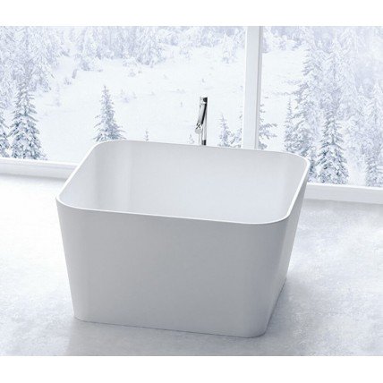 Вільностояча квадратнка ванна із штучного каменю Balia 121,5x121,5x65 см, біла глянцева, без переливу Вільностояча квадратнка ванна із штучного каменю Balia 121,5x121,5x65 см, біла глянцева, без переливу