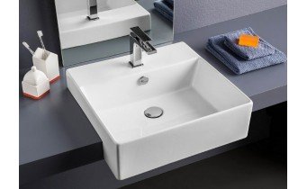 Умивальник на стільницю ArtCeram Quadro 50 semincasso, white (QUL0040100)