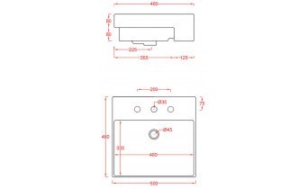 Умивальник на стільницю ArtCeram Quadro 50 semincasso, white (QUL0040100)