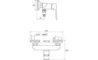 Змішувач для душу Ravak Classic CL 032.00/150 (X070084)