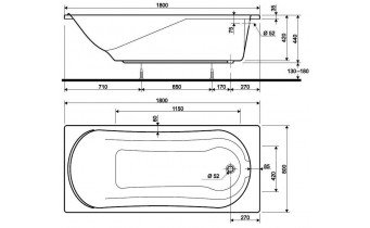 Ванна прямокутна Kolo Comfort 180x80 см (XWP3080000)