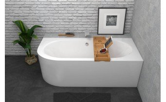 Ванна акрилова Besco Avita 180x80 R, Правостороння, асиметрична з панеллю (екраном)