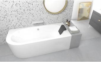 Ванна акрилова Besco Avita 180x80 R, Правостороння, асиметрична з панеллю (екраном)