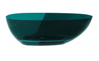 Ванна овальна окремостояча з матеріалу ResiCast Besco Xara Ocean Breeze 160x75x55 см, біла решітка, Прозора ванна, зелена (WAX-160-OBW)