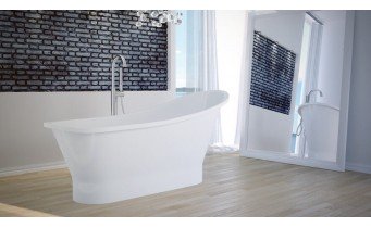 Ванна окремостояча Besco Gloria 160x68, біла, Мінеральне лиття Mineral DuraBe (WMD-160-GL)