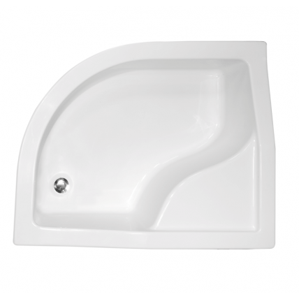 Душовий піддон глибокий акриловий, асиметричний Besco Maxi 100x80 см, L (BAM-100-NL)