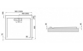 Душовий піддон Polimat Comfort 90x90 чорний (00830)