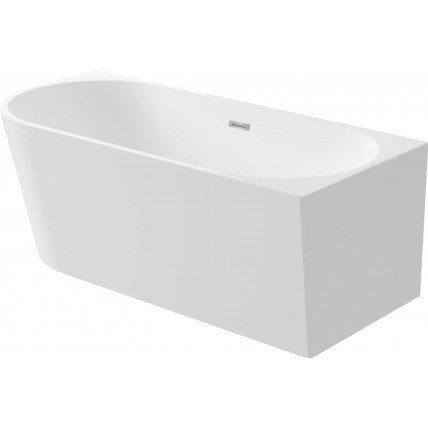 Ванна окремостояча кутова пристінна з акрилу Deante Silia 150x75x58 см, Правостороння, білий глянцевий + сифон click-clack