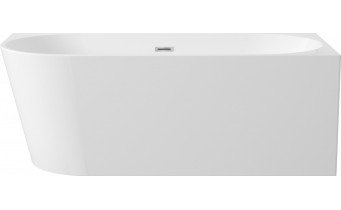 Ванна окремостояча кутова пристінна з акрилу Deante Silia 150x75x58 см, Правостороння, білий глянцевий + сифон click-clack