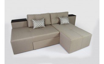 Диван ліжко, кутовий диван, прямий диван 3 в 1 Elegant / Елегант, 266x107 см, кавовий, колір та тканину можна обрати (FAB98765)