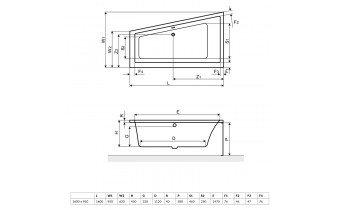 Ванна акрилова Excellent M-Sfera 160x95 см, Правостороння (WAEX.MSP16WH-BN)