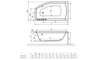 Ванна акрилова Excellent Magnus 160x95 см, Лівостороння (WAEX.MGL16WH)