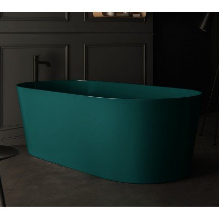 Вільностояча овальна ванна із штучного каменю Nic Design Bay 160x80x57 см, зелений Amazzonia глянець (014719077)