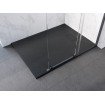 Душовий піддон конгломерат SMC, прямокутний Besco Vexo Black UltraSlim 130x90x3,2 см, Чорний матовий, із структорованою поверхнею