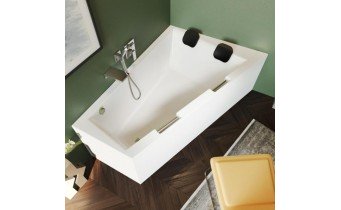Акрилова ванна Riho Doppio Plug & Play 180x130 L, асиметрична + ніжки (BD45005)