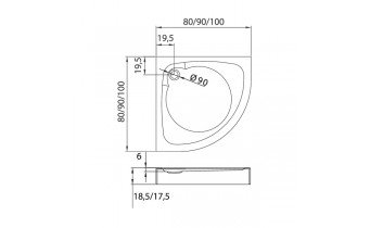 Панель для піддону NEW TRENDY CANTARE 100x100x14 см (O-0126)