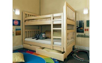 Двоярусне ліжко трансформер, дитяче, з дерева бук Kids DUO / Кідс ДУО 80х200 см, розкладається на 2 окремі