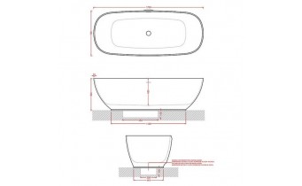 Окремостояча кам'яна ванна овальна LivingTec Hoop 170x70 см, Brown Matera, світло коричнева, штучний камінь