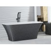 Окремостояча кам'яна ванна Besco Assos Glam 160x70, графіт з сифоном click / clack (WMD-160-AG)
