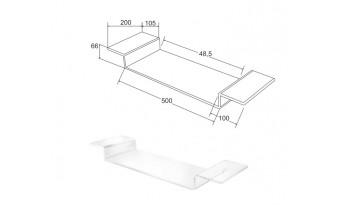 Акрилова полиця - сидіння, стілець для ванни Besco Clear 70x25 см (PW-CL-70)