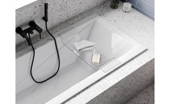 Акрилова полиця - сидіння, стілець для ванни Besco Clear 75x25 см (PW-CL-75) Акрилова полиця - сидіння, стілець для ванни Besco Clear 75x25 см (PW-CL-75)